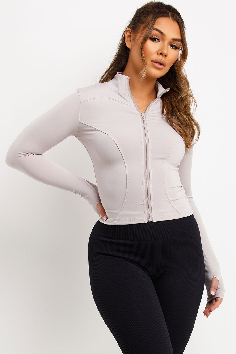 Sports Zip Up Jacket Grey
