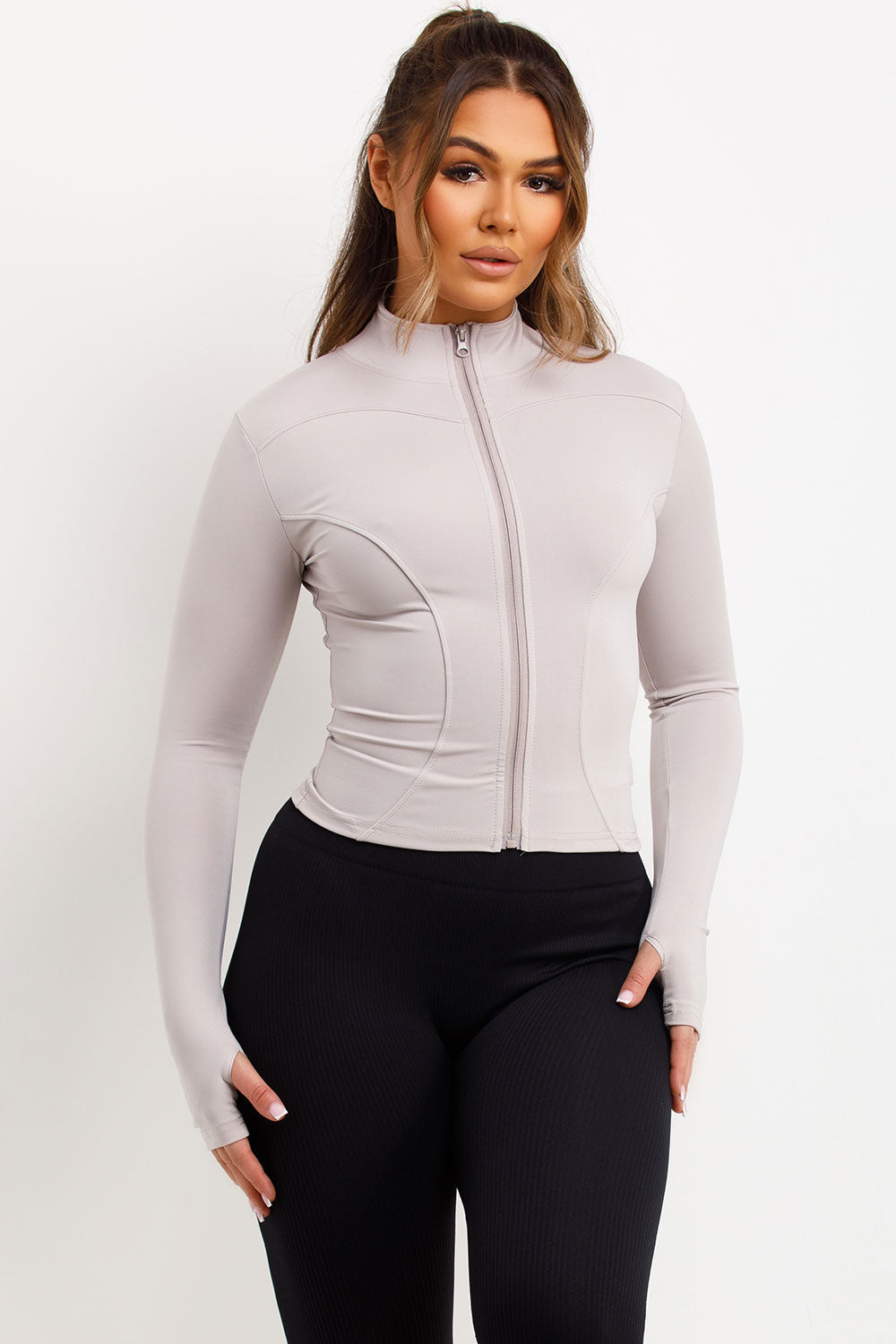 Sports Zip Up Jacket Grey