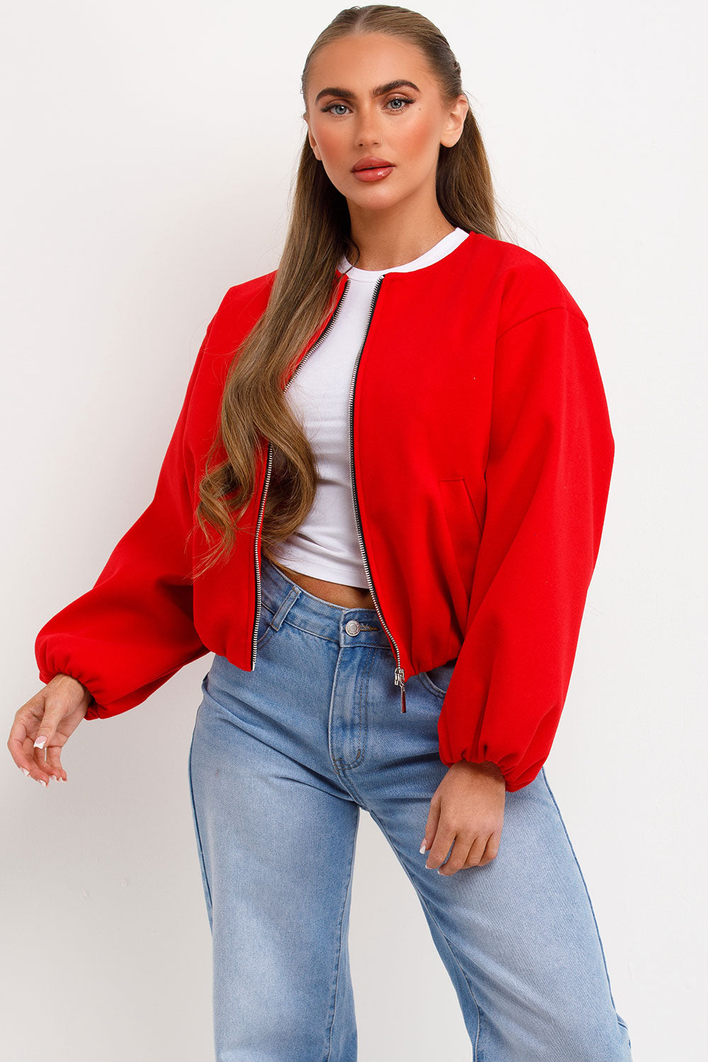 Soft Bomber Jacket Red