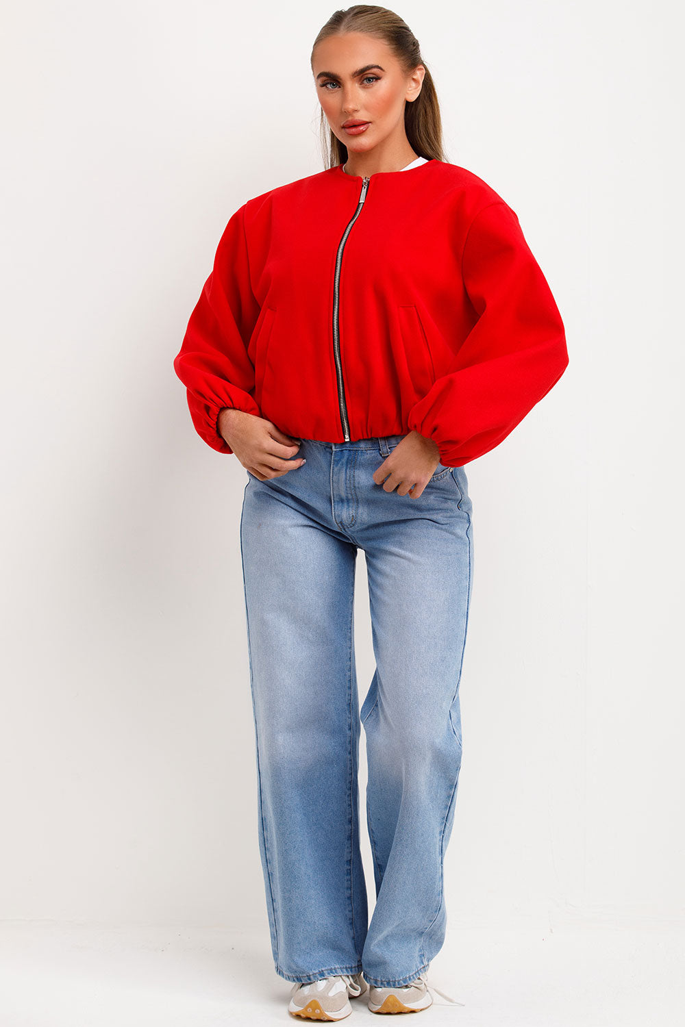 Soft Bomber Jacket Red