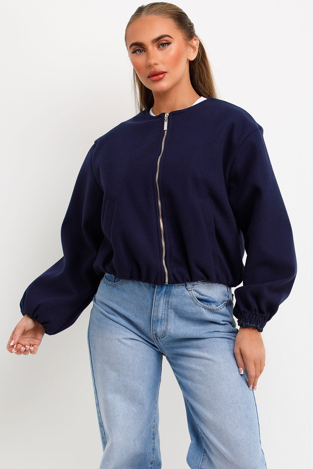 Soft Bomber Jacket Navy