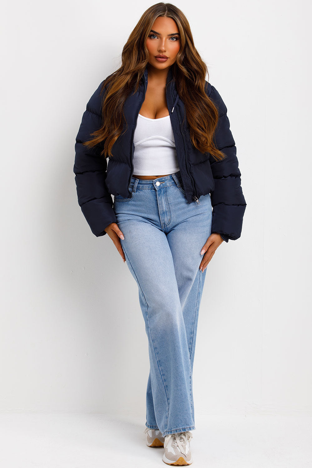 Navy Hooded Puffer Jacket