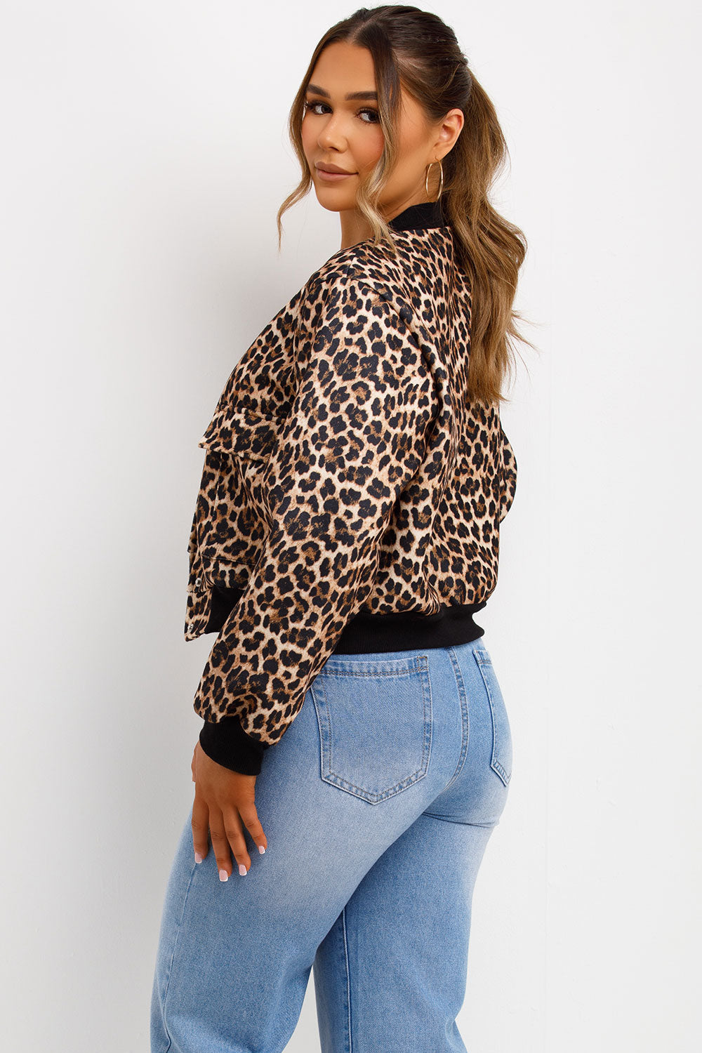 Leopard Print Bomber Jacket