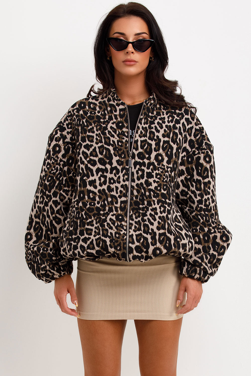 Leopard Print Bomber Jacket