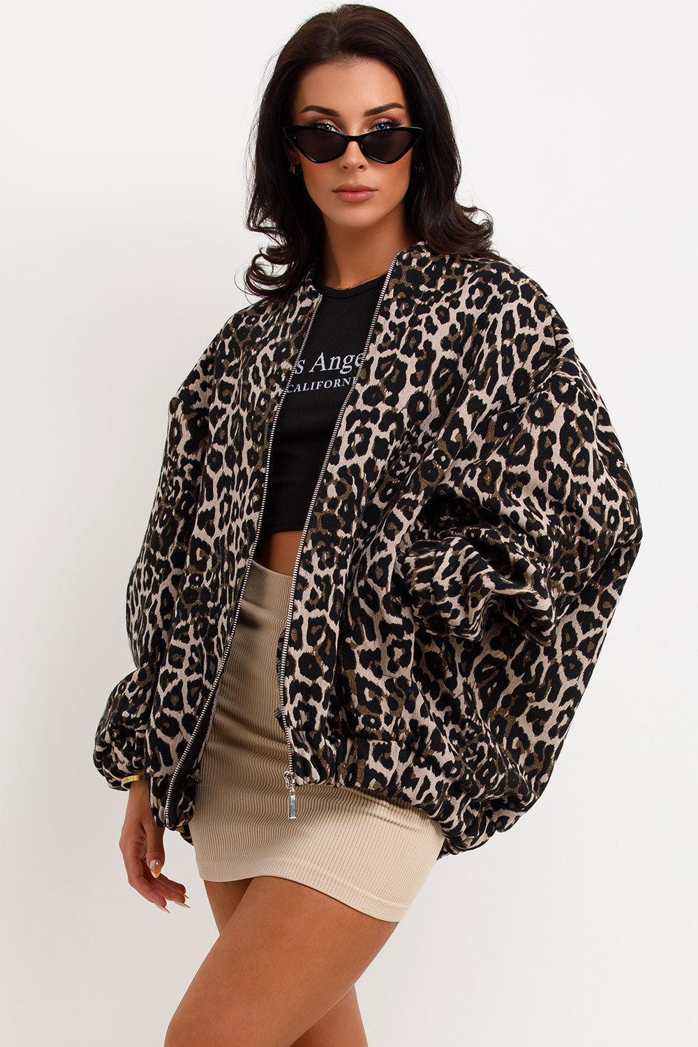 Leopard Print Bomber Jacket