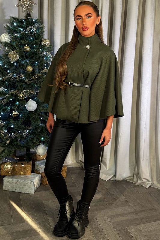 Cape With Belt Khaki