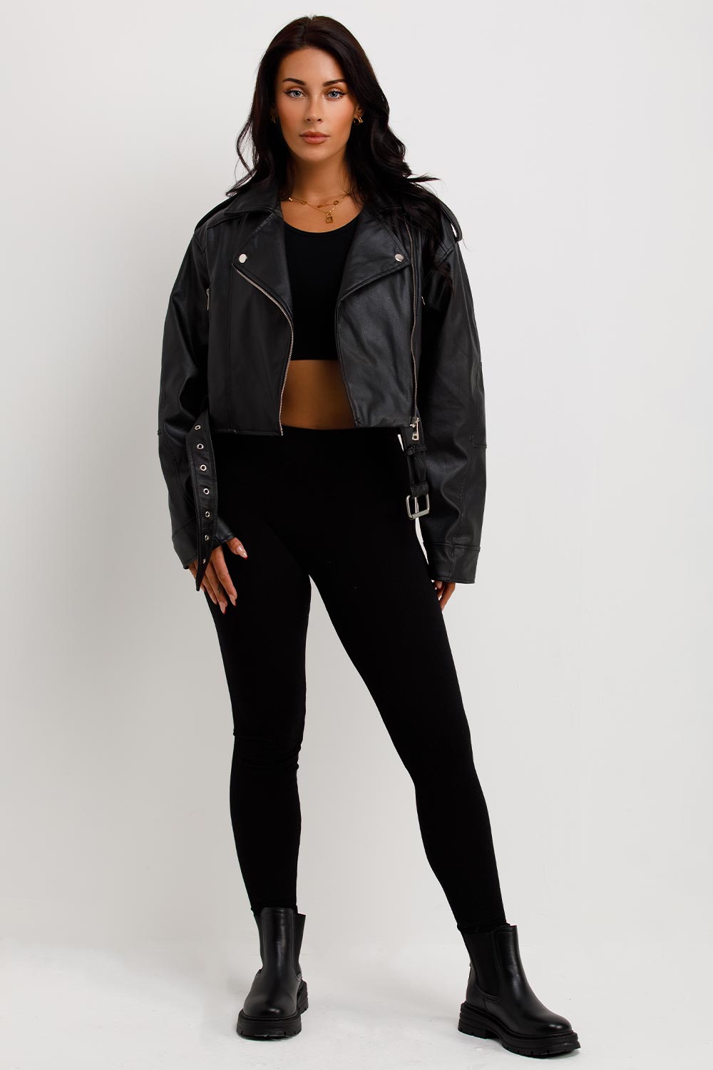 Faux Leather Jacket Black