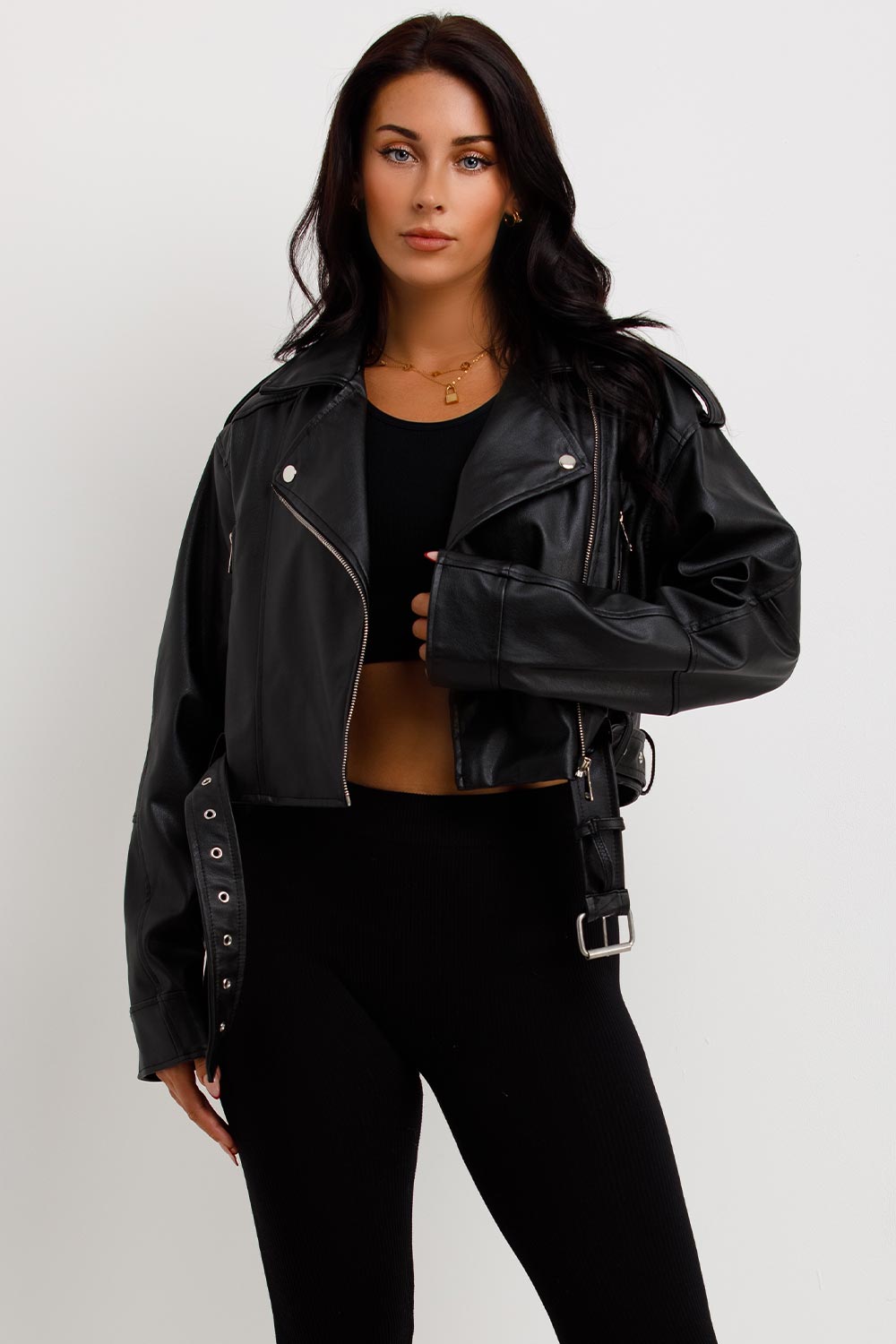 Faux Leather Jacket Black