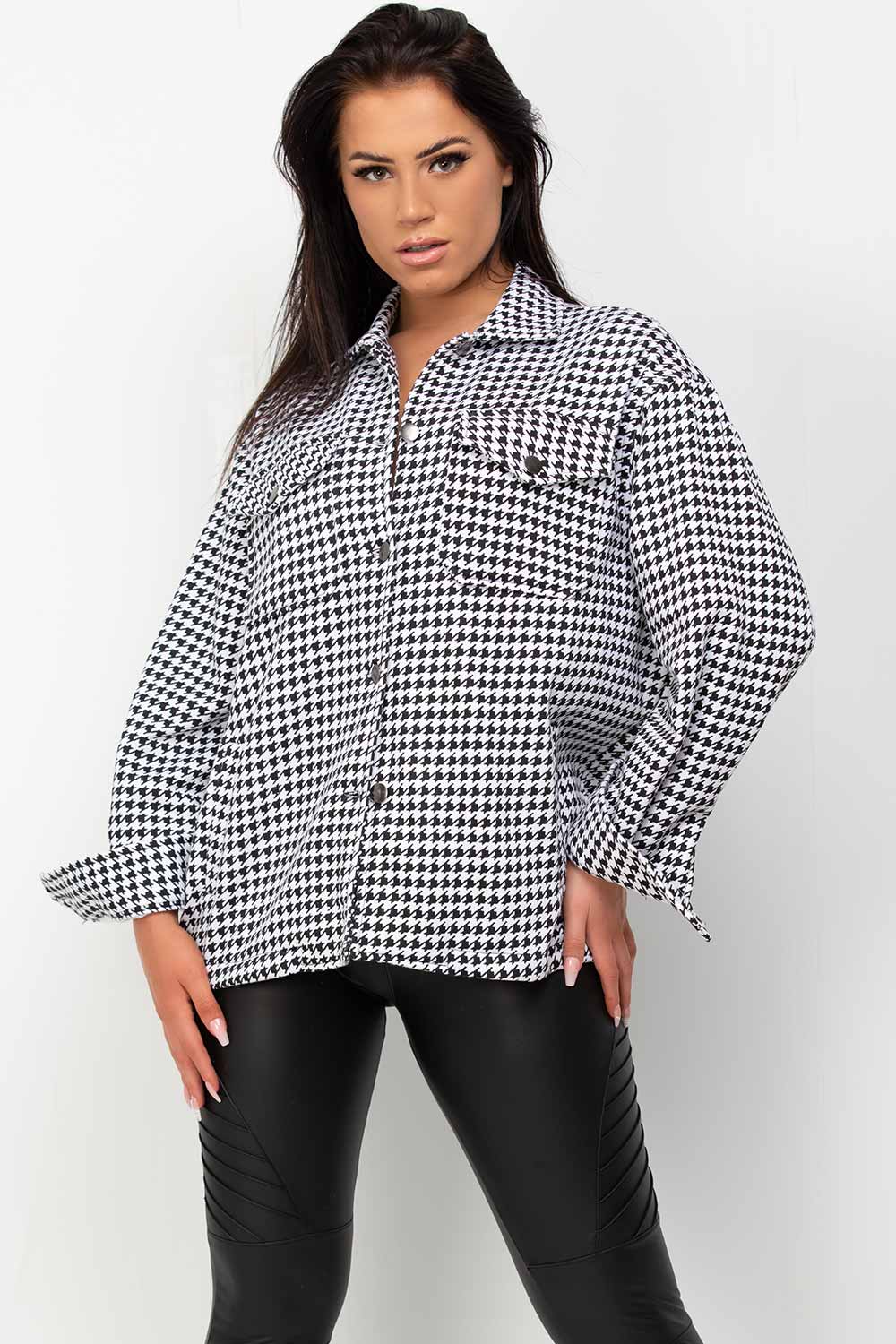 Dogtooth Shacket Black & White