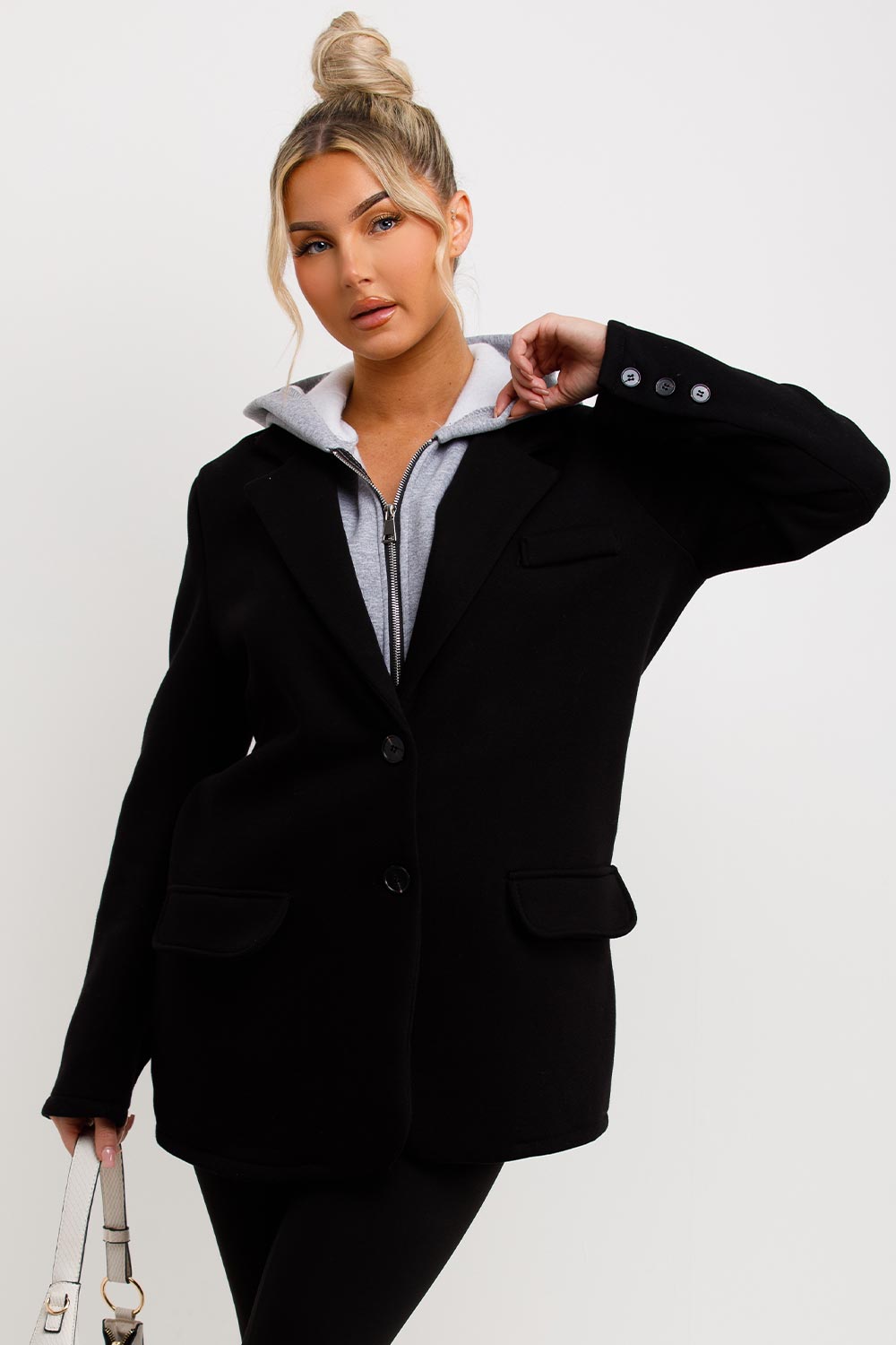 Blazer With Hood Combined Black