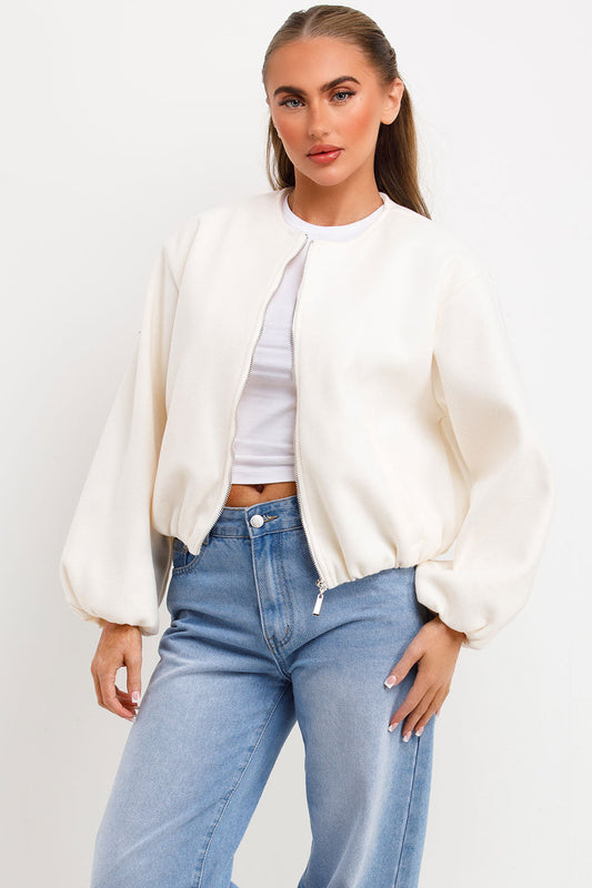 Soft Bomber Jacket Cream