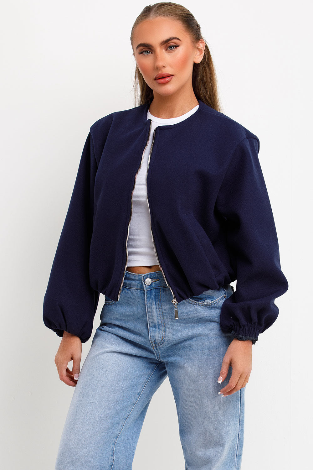 Soft Bomber Jacket Navy