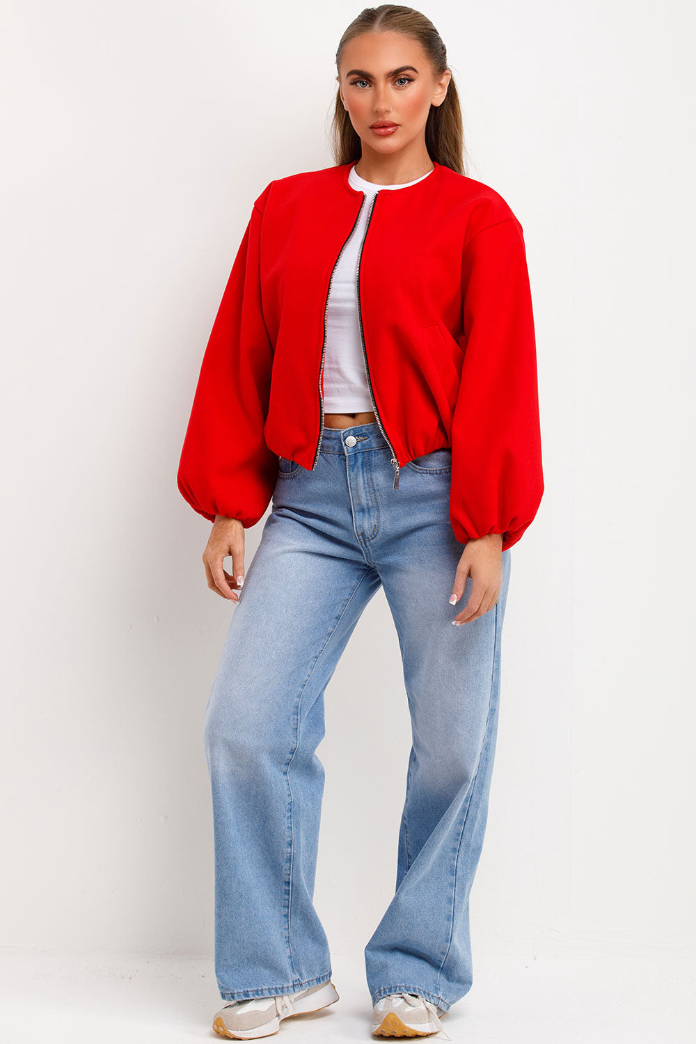 Soft Bomber Jacket Red