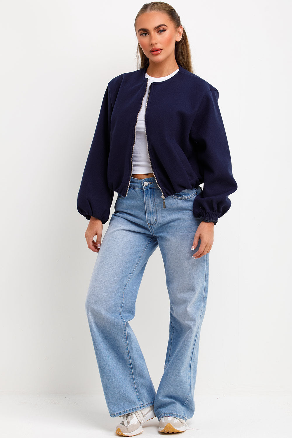 Soft Bomber Jacket Navy