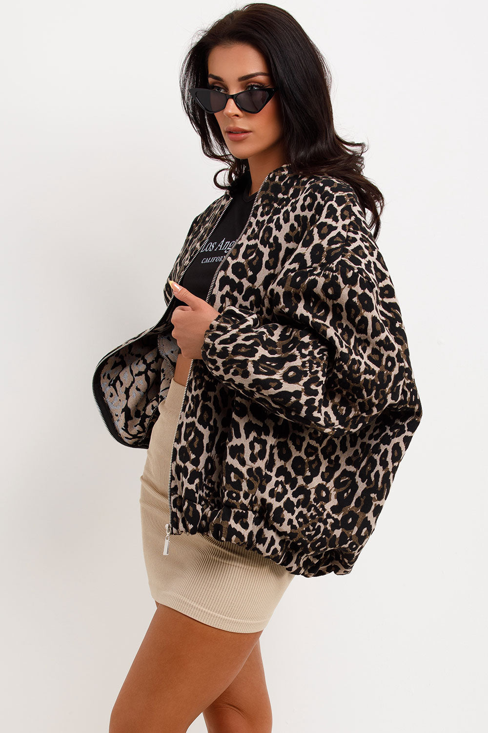 Leopard Print Bomber Jacket