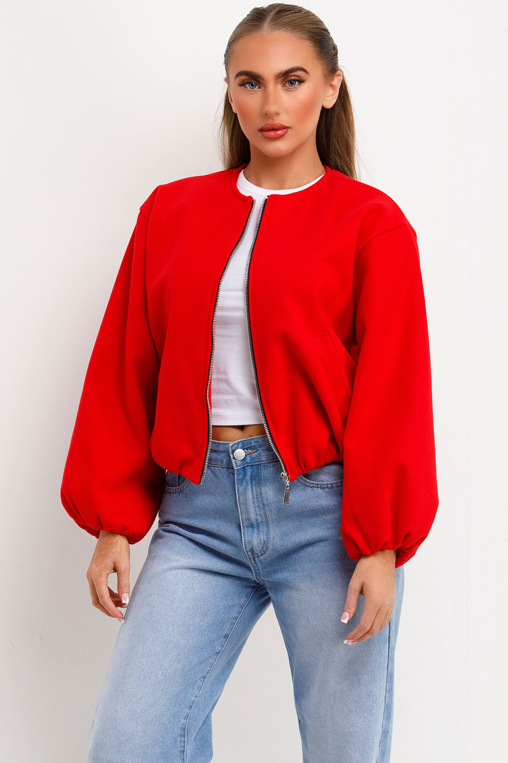 Soft Bomber Jacket Red