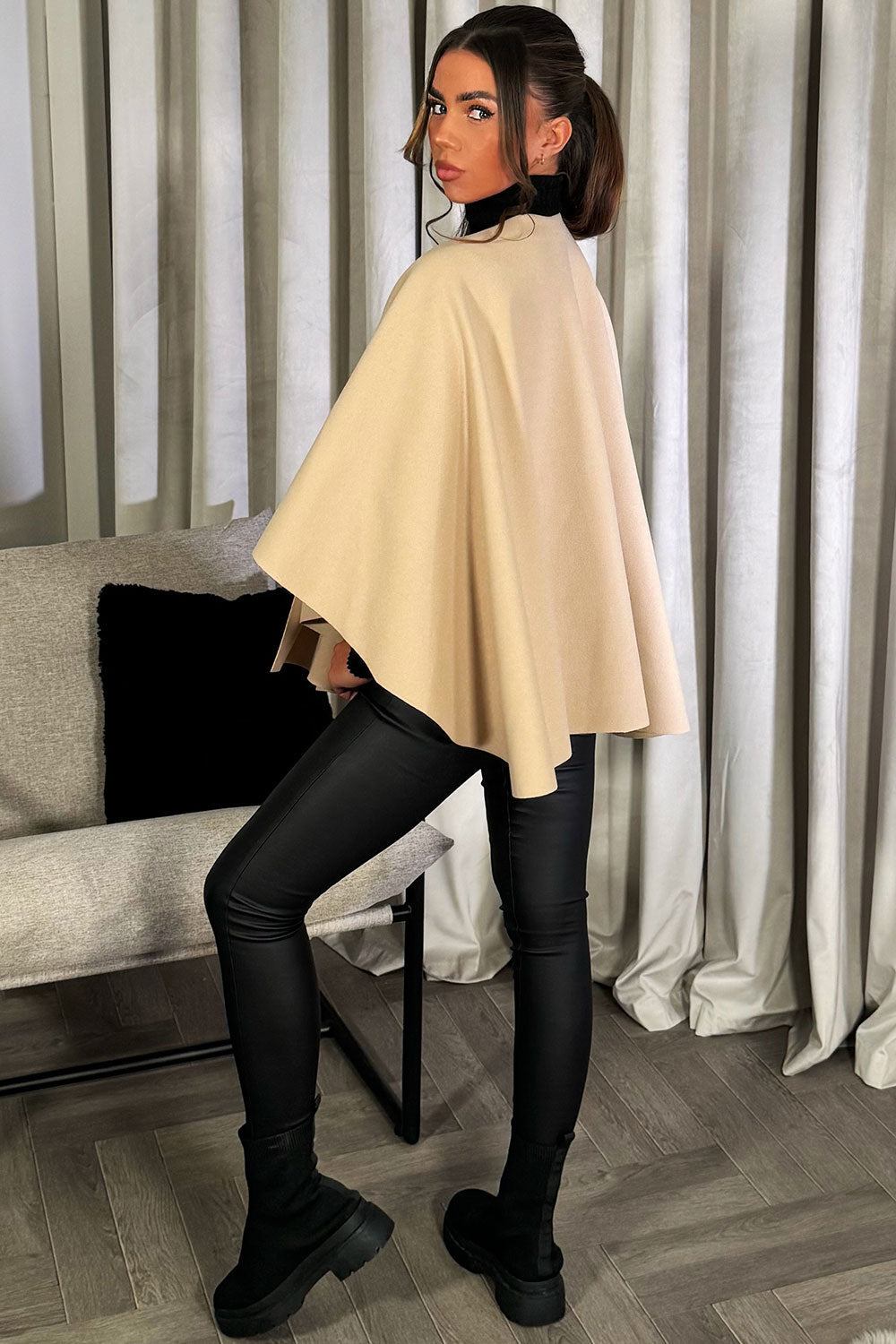 Wrap Over Bow Cape Beige