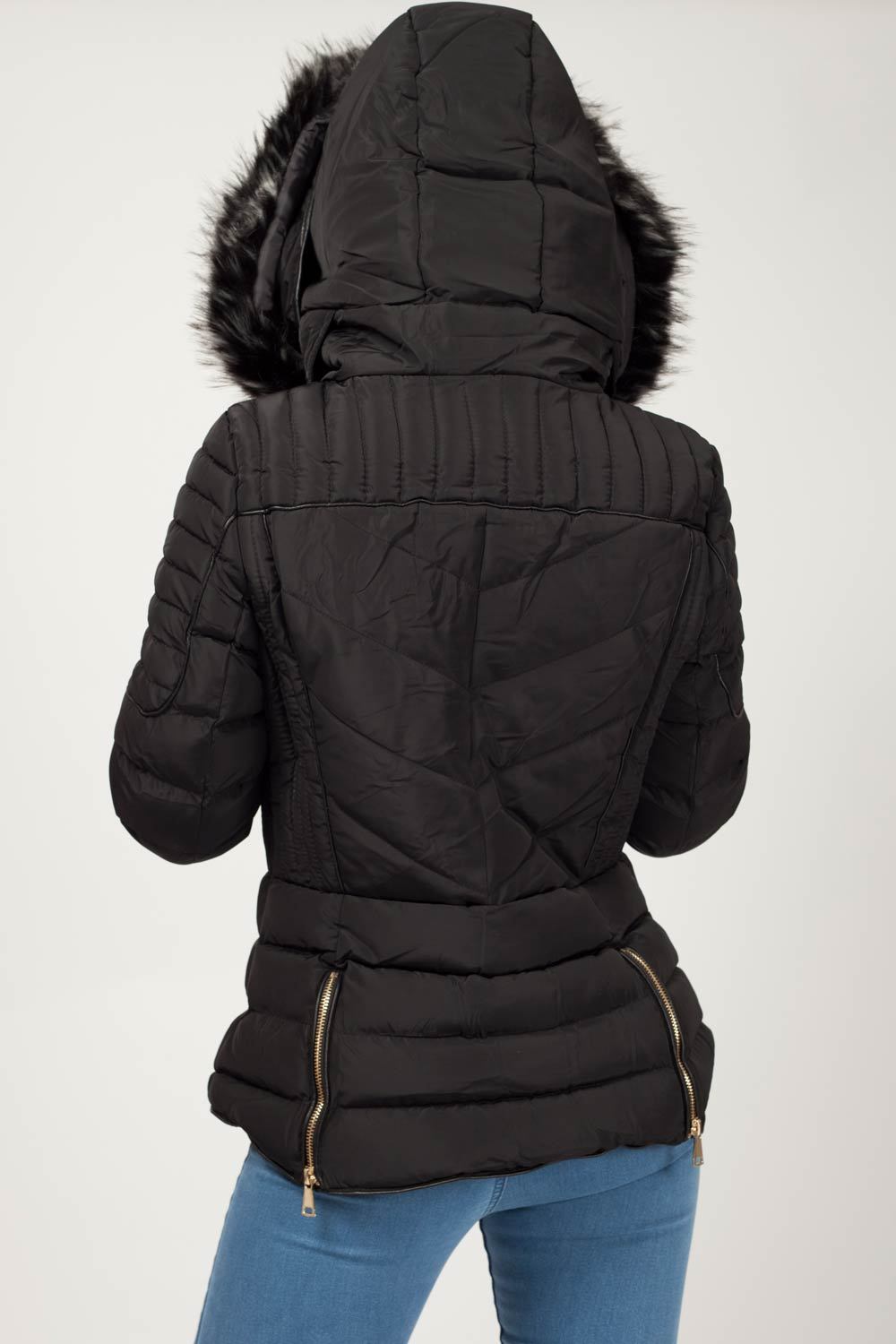 Fur Hooded Quilted Puffer Coat