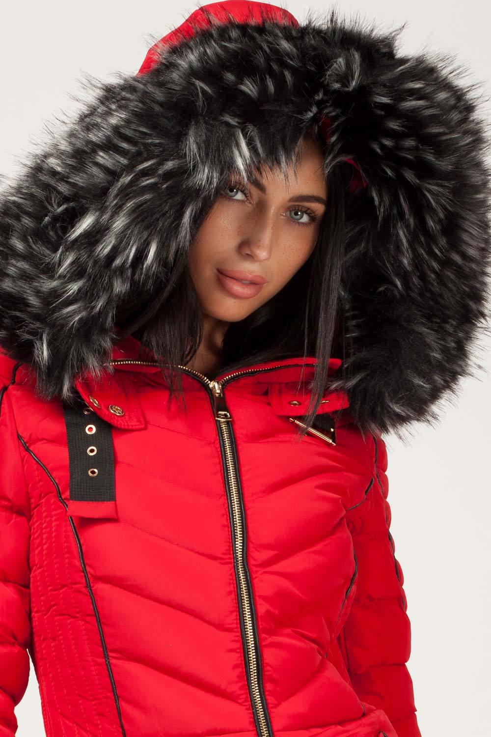 Fur Hooded Quilted Puffer Coat