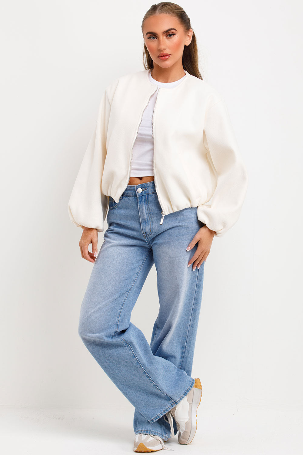 Soft Bomber Jacket Cream