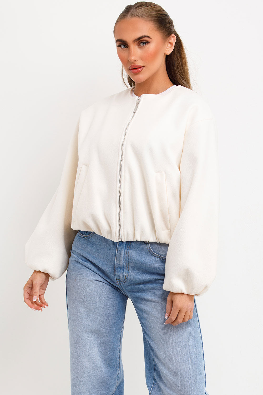 Soft Bomber Jacket Cream