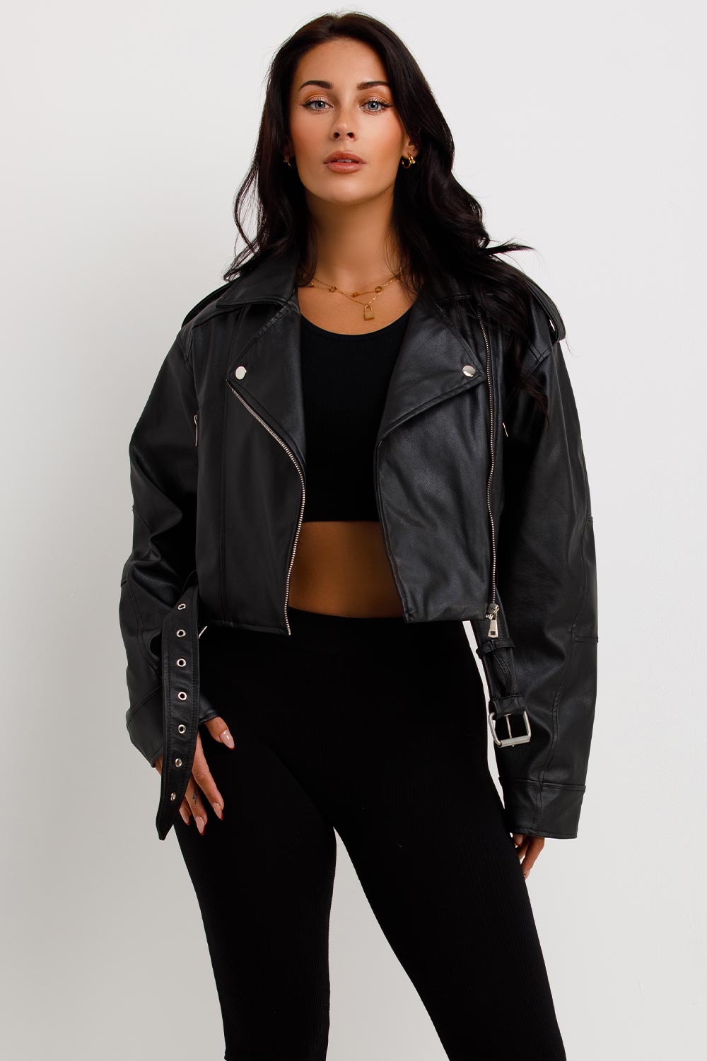 Faux Leather Jacket Black