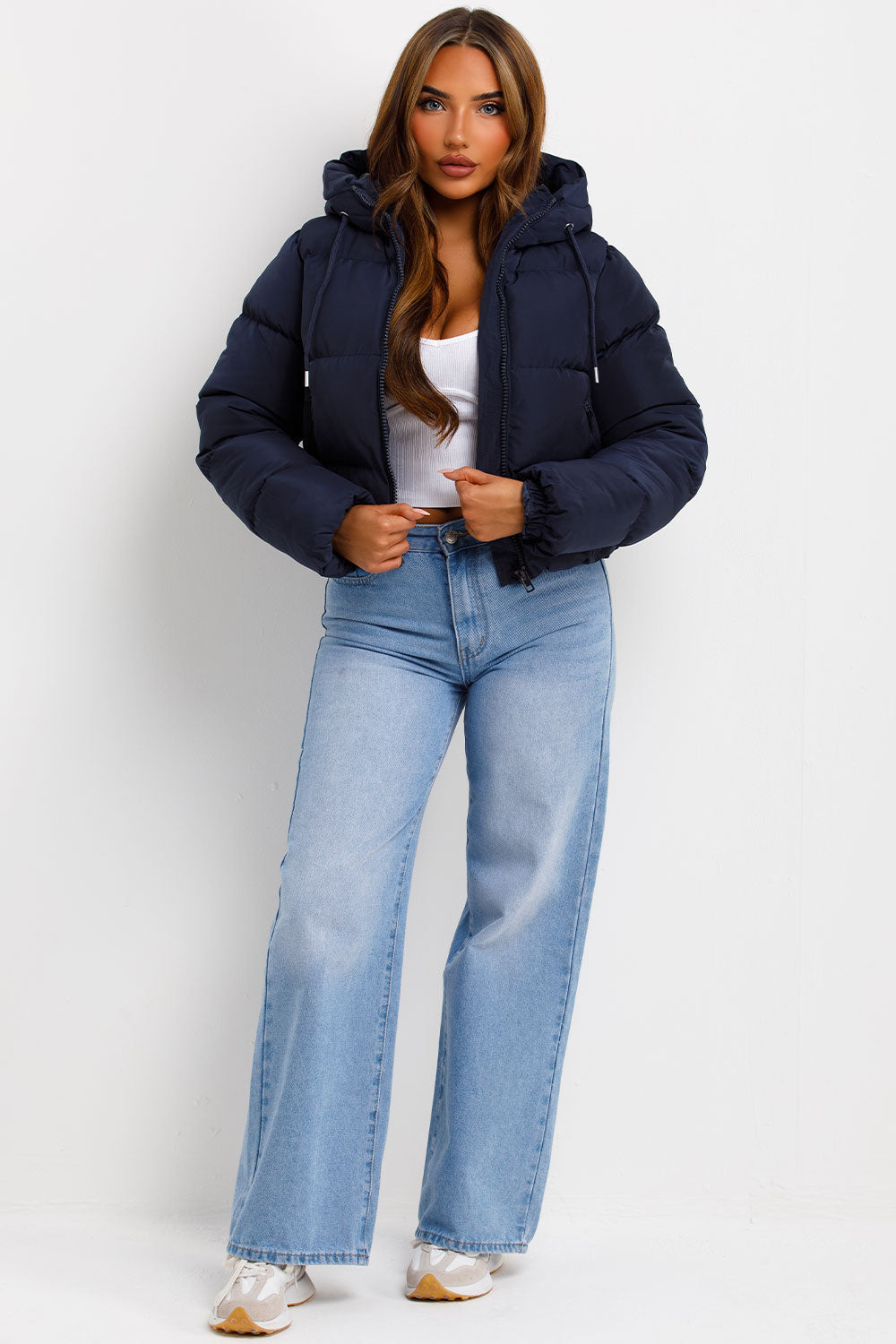 Navy Hooded Puffer Jacket