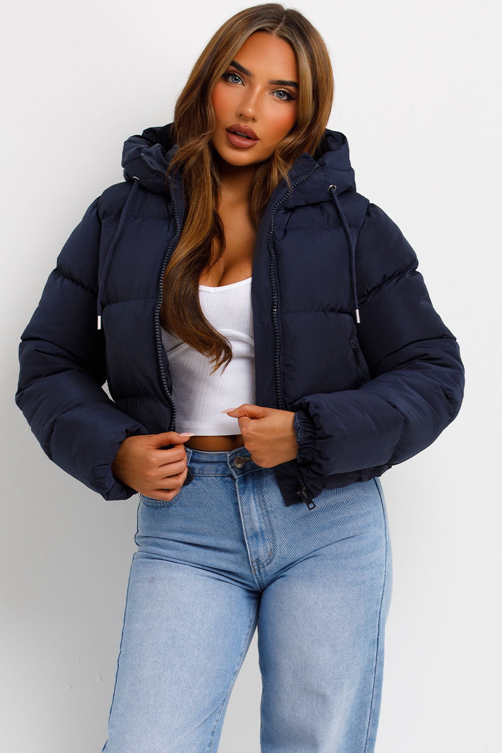 Navy Hooded Puffer Jacket