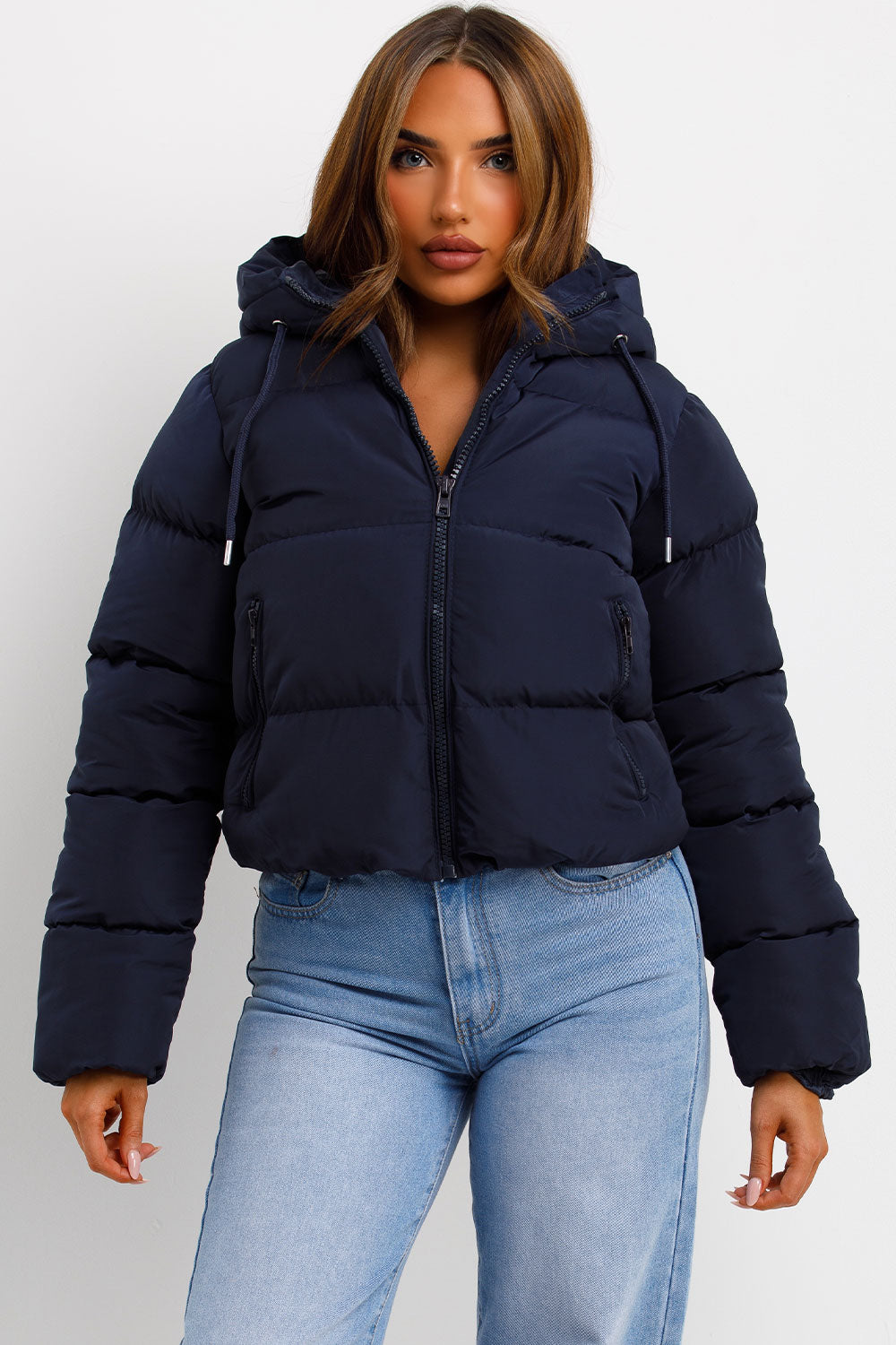 Navy Hooded Puffer Jacket