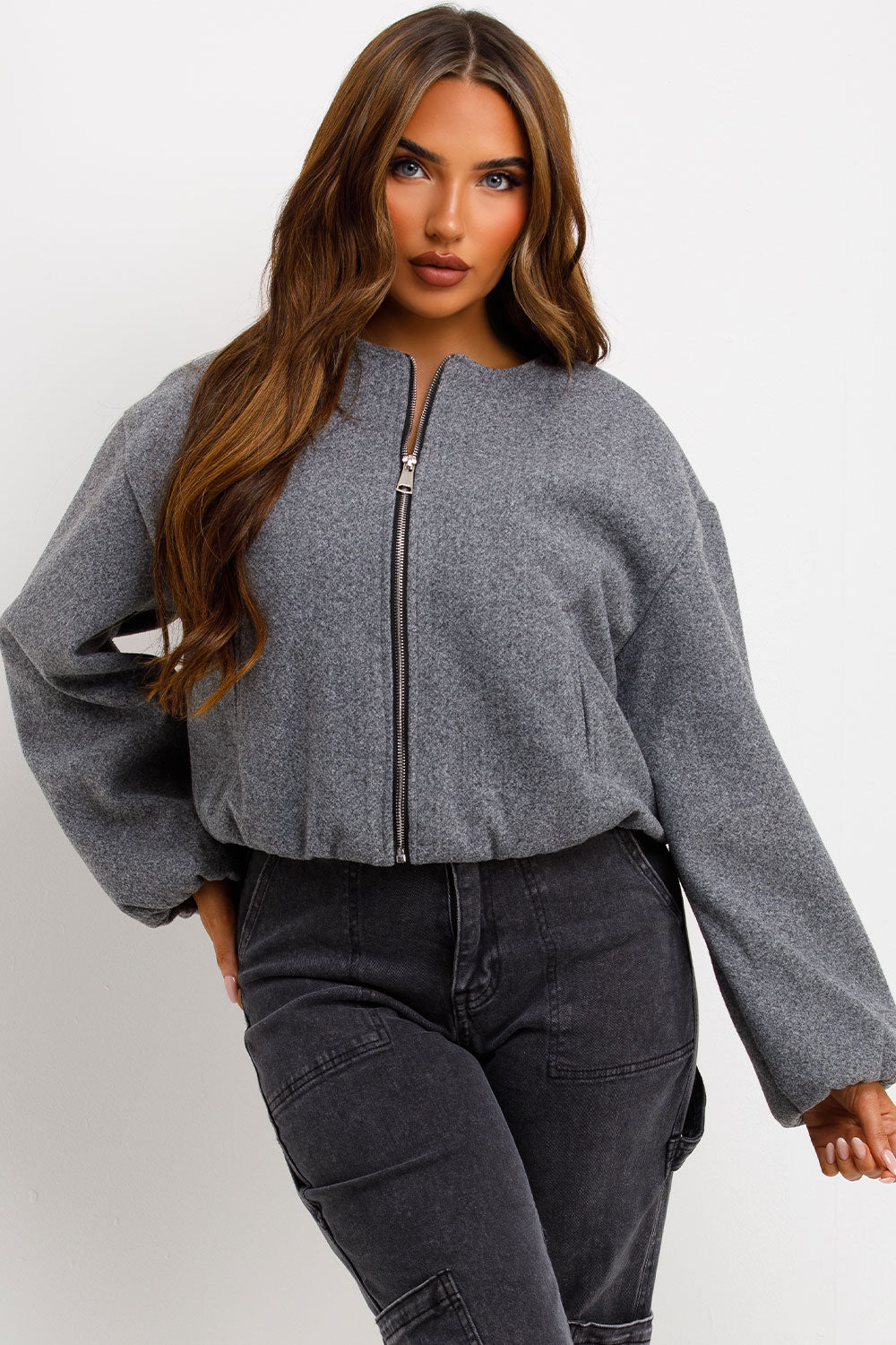 Soft Bomber Jacket Grey