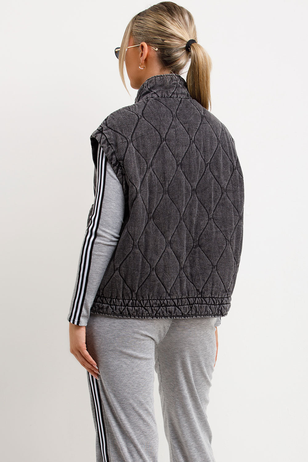 Padded Quilted Gilet With Adjustable Drawstring Hem