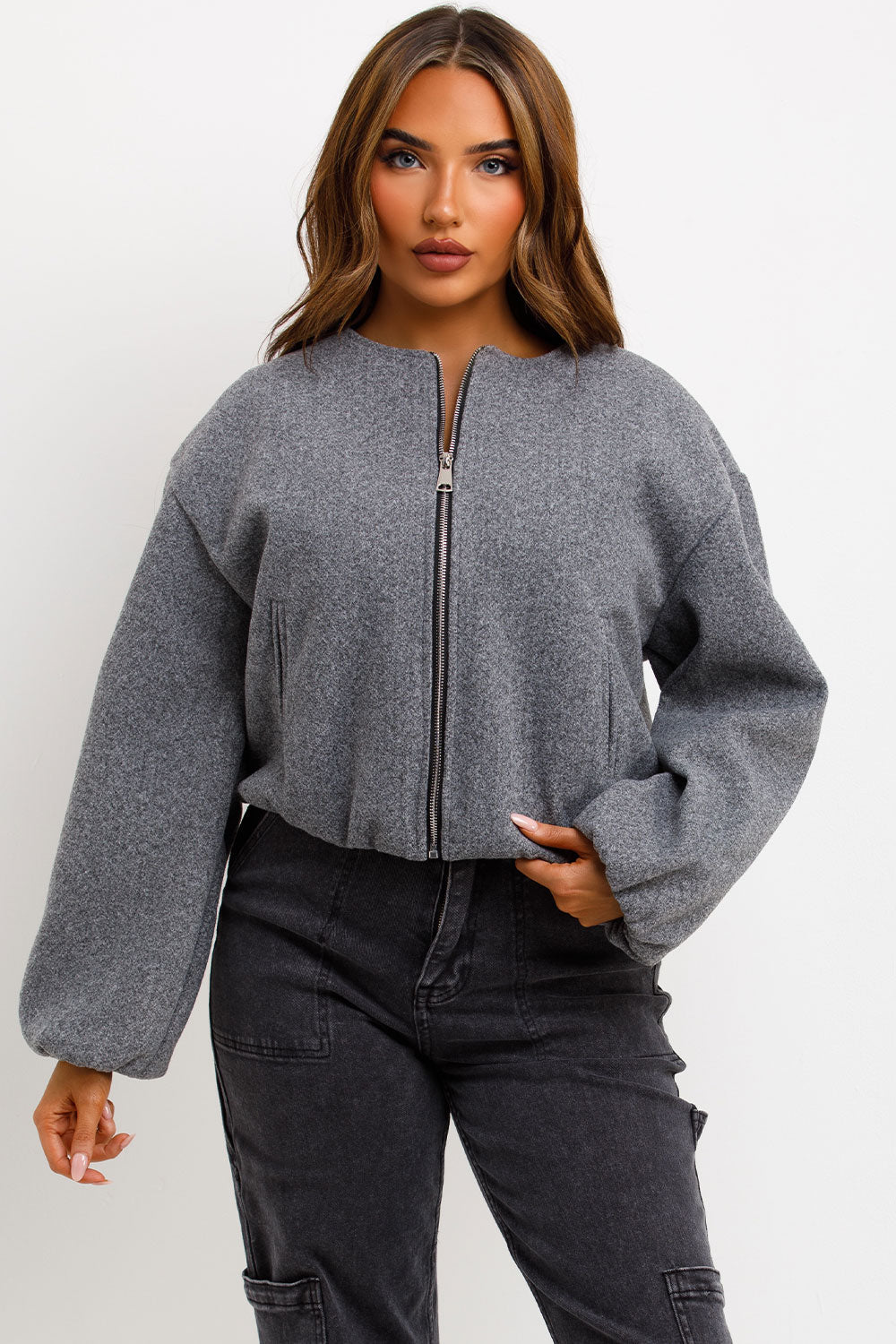 Soft Bomber Jacket Grey