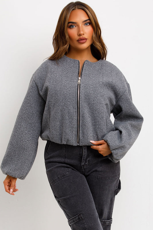 Soft Bomber Jacket Grey