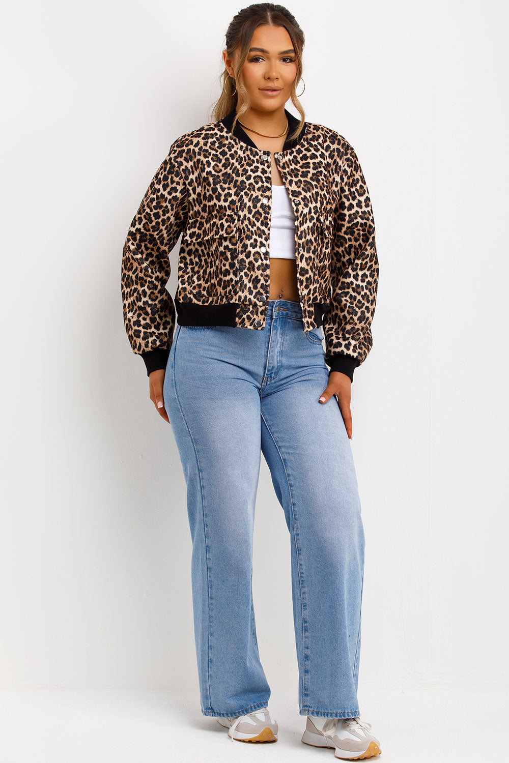 Leopard Print Bomber Jacket