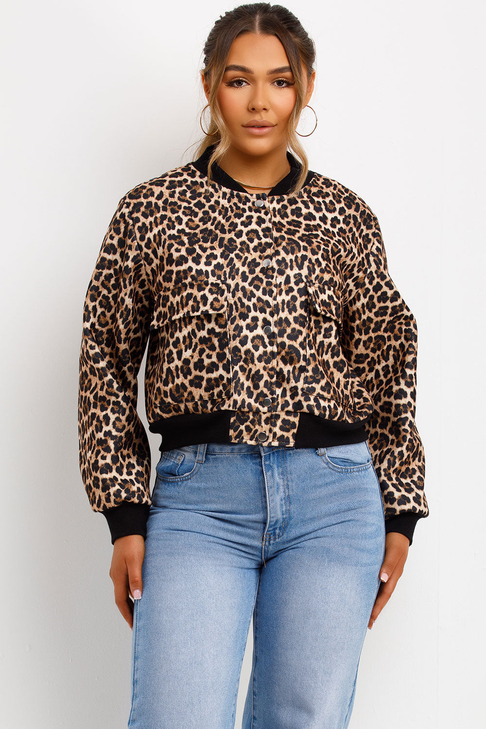 Leopard Print Bomber Jacket