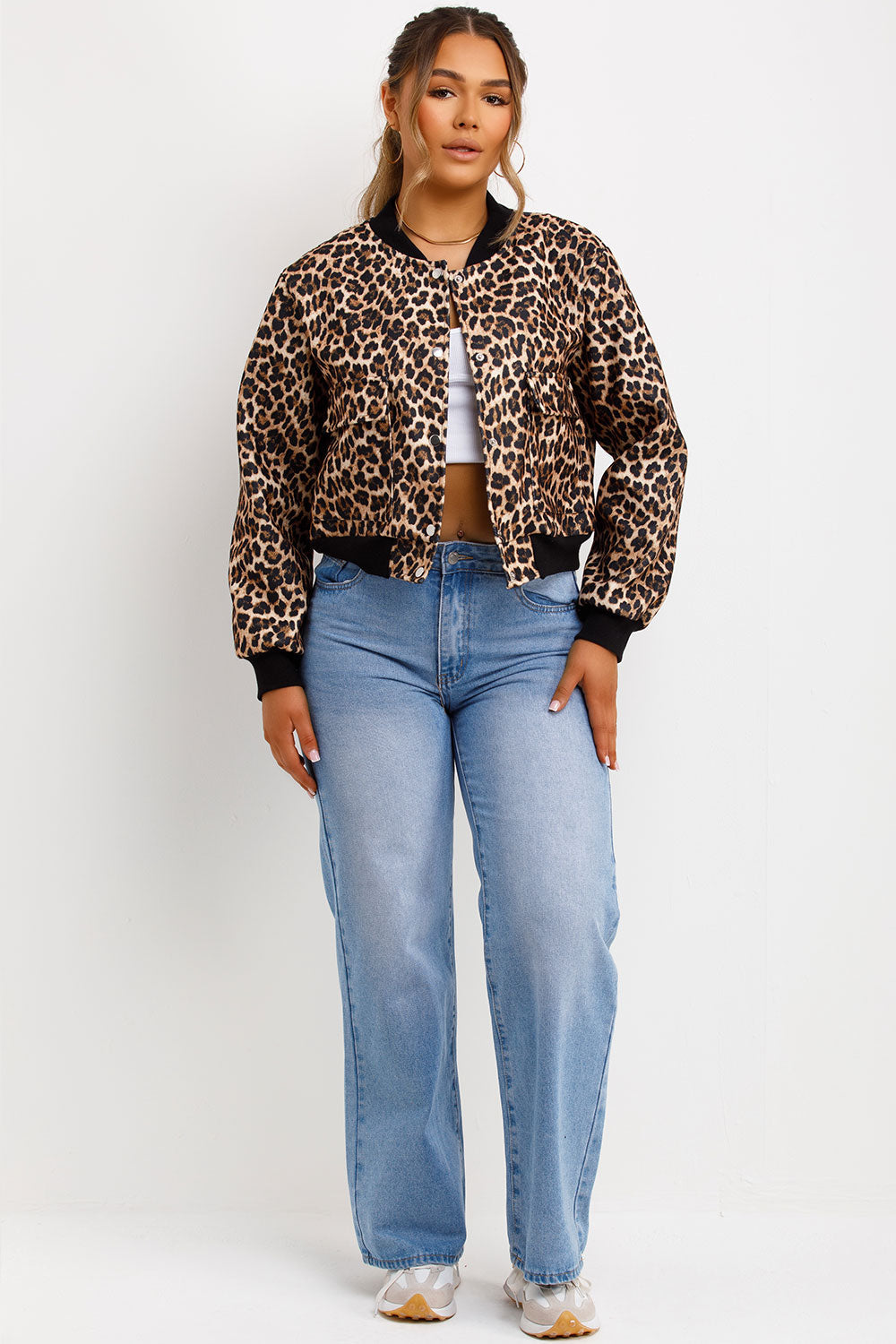 Leopard Print Bomber Jacket