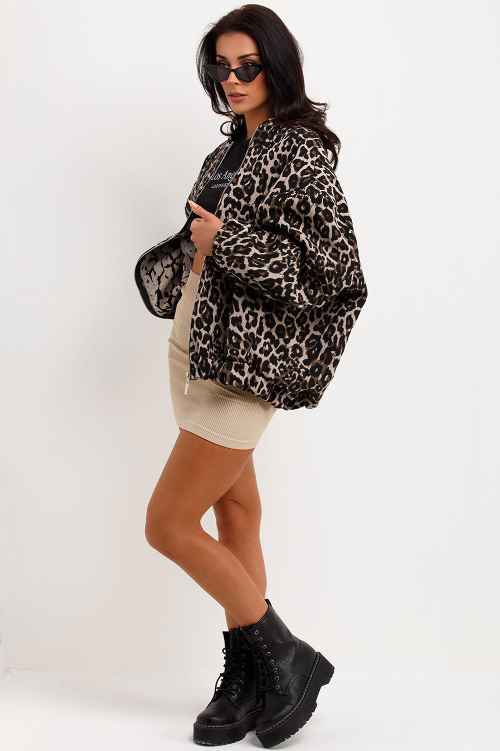 Leopard Print Bomber Jacket