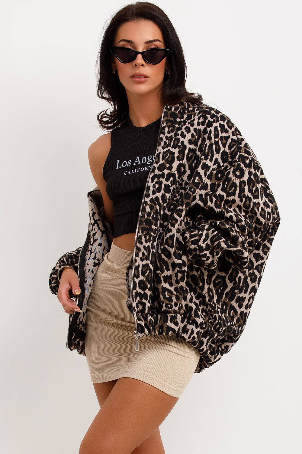 Leopard Print Bomber Jacket