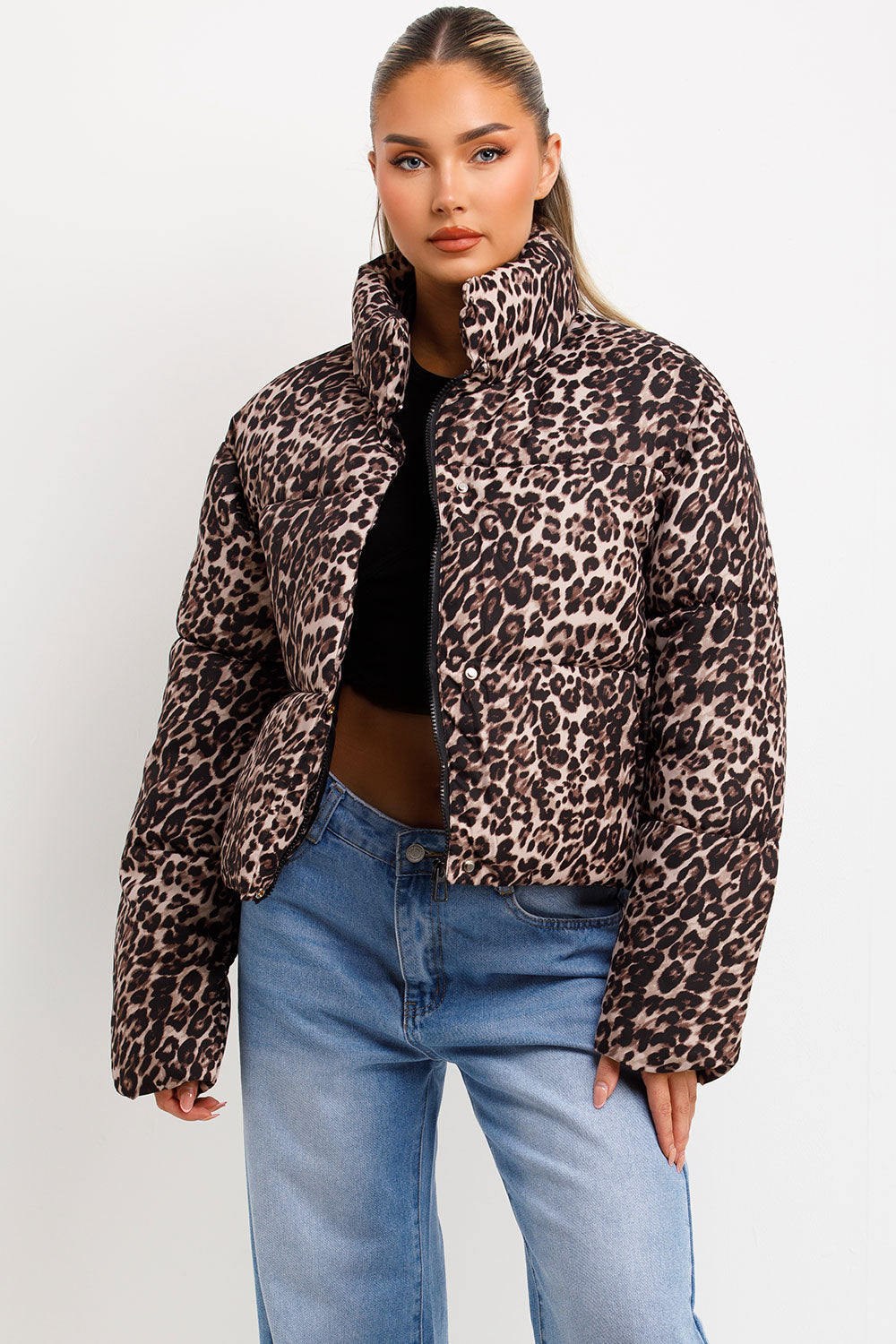 Animal Print Padded Puffer Jacket