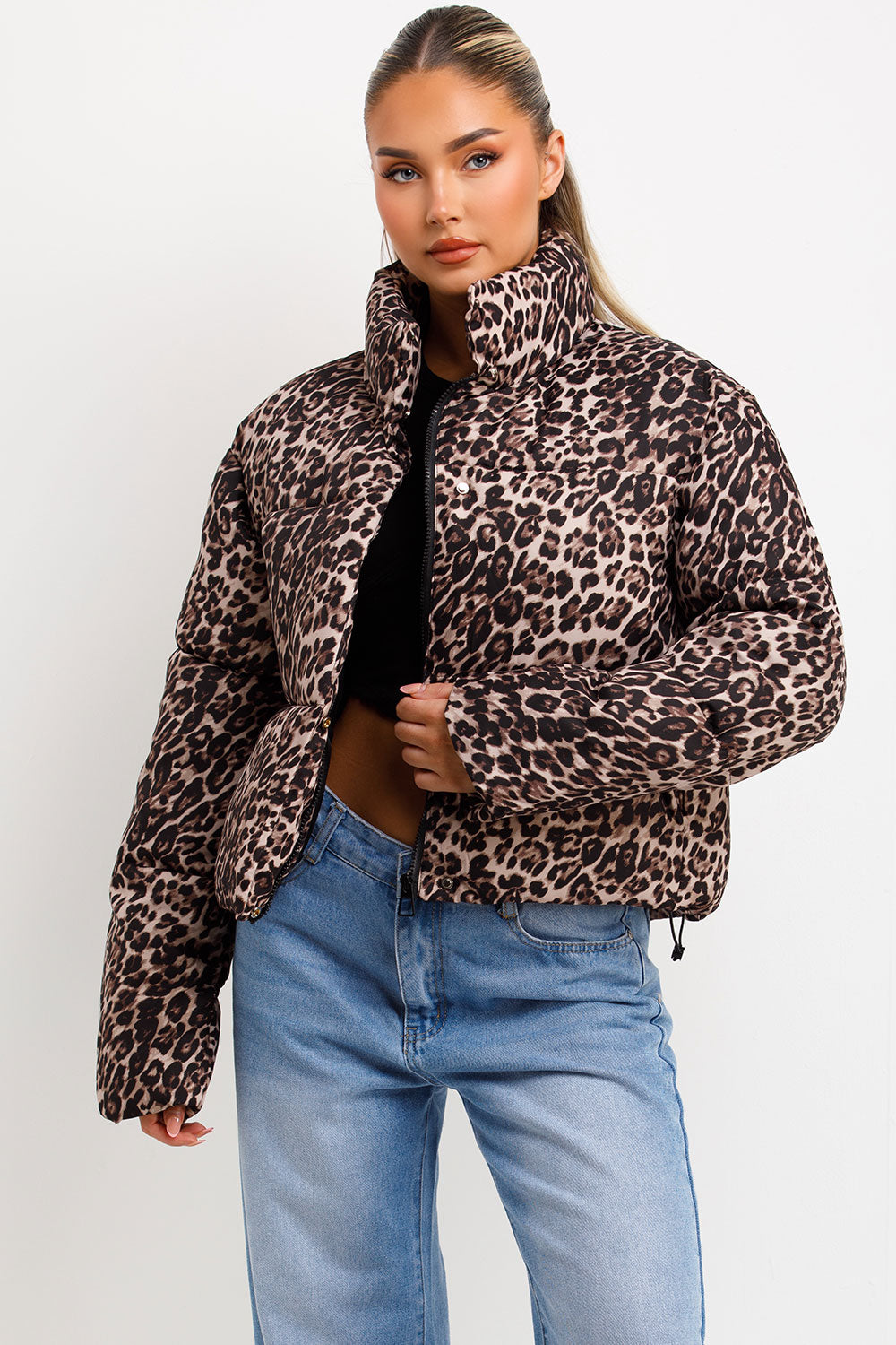 Animal Print Padded Puffer Jacket