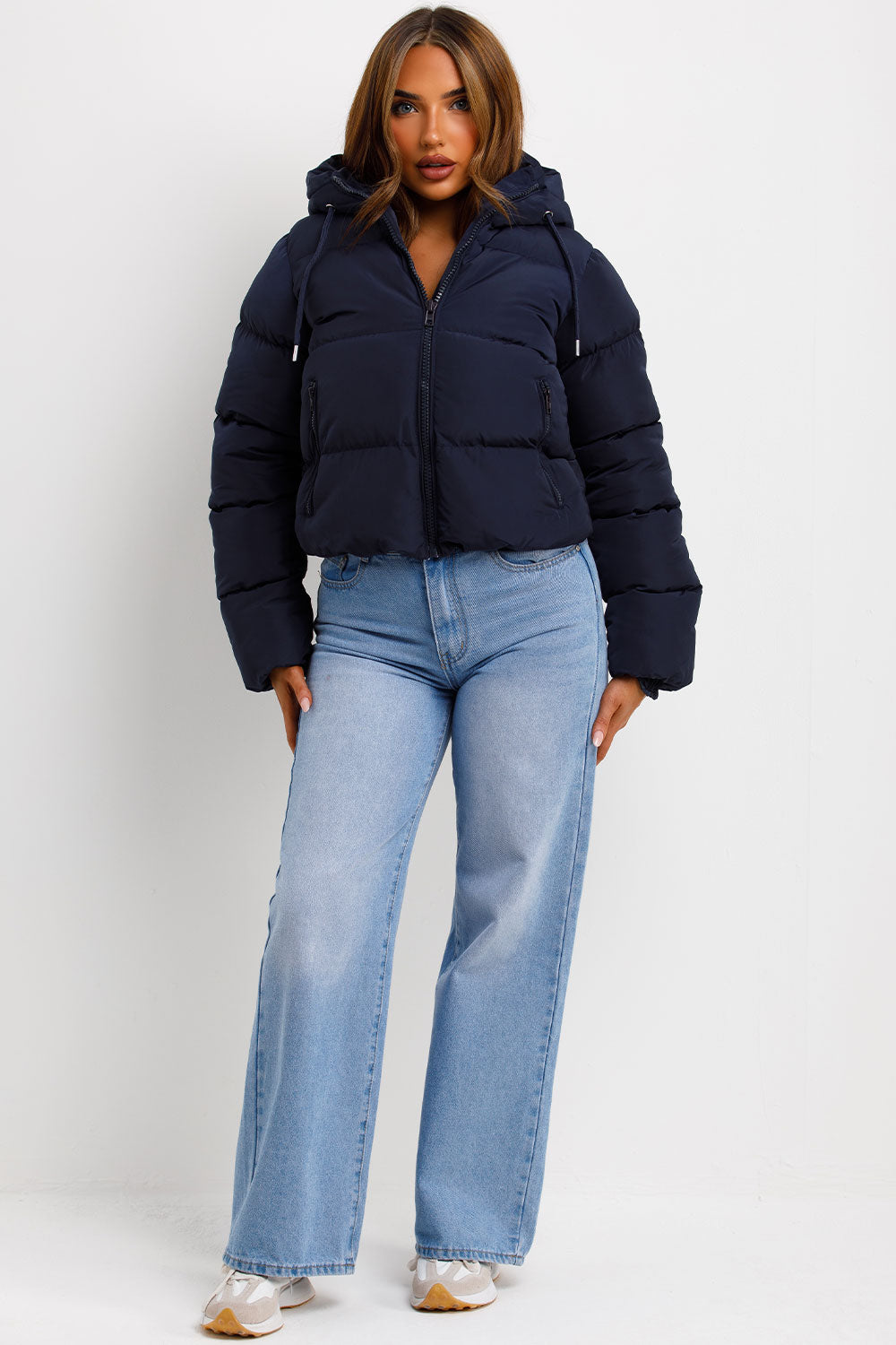 Navy Hooded Puffer Jacket