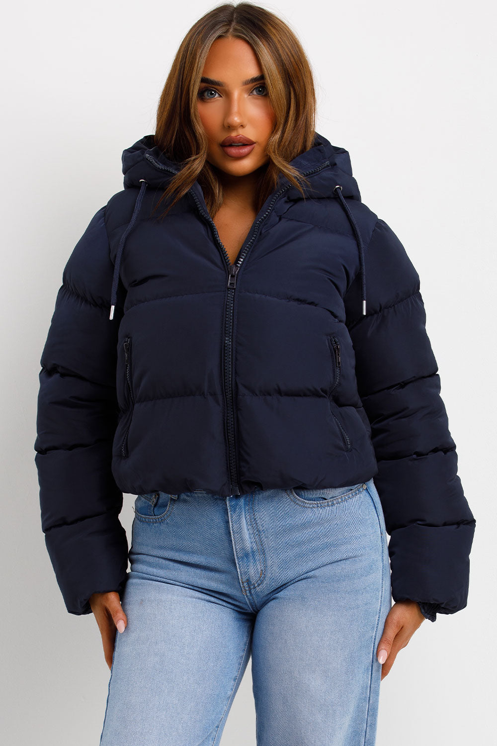 Navy Hooded Puffer Jacket