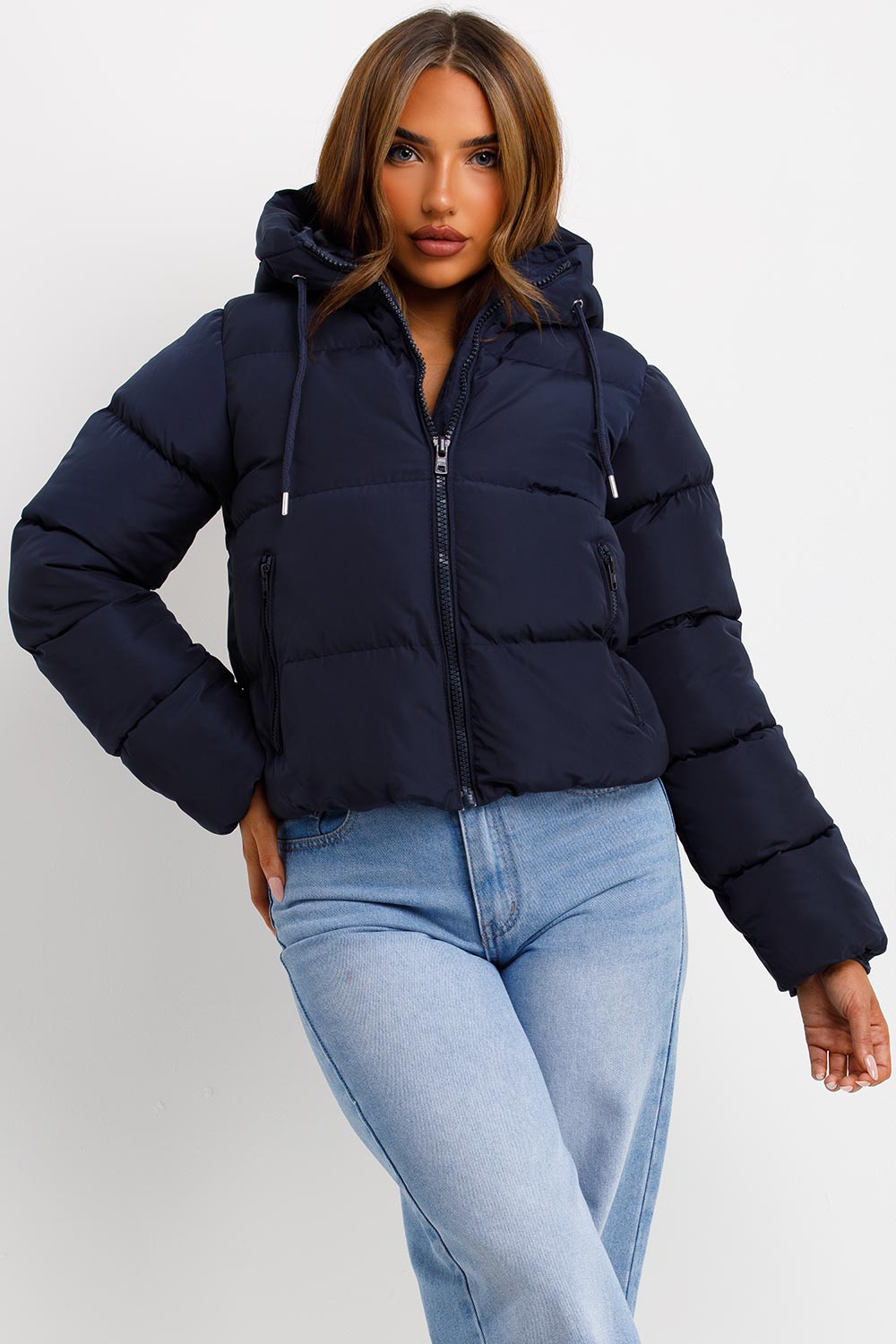 Navy Hooded Puffer Jacket