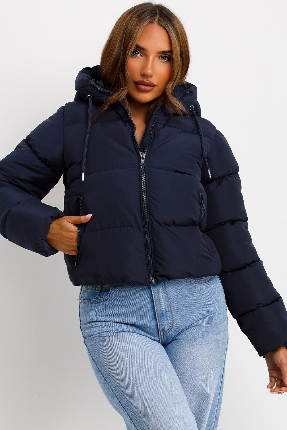 Navy Hooded Puffer Jacket