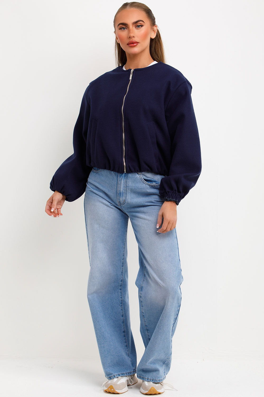 Soft Bomber Jacket Navy