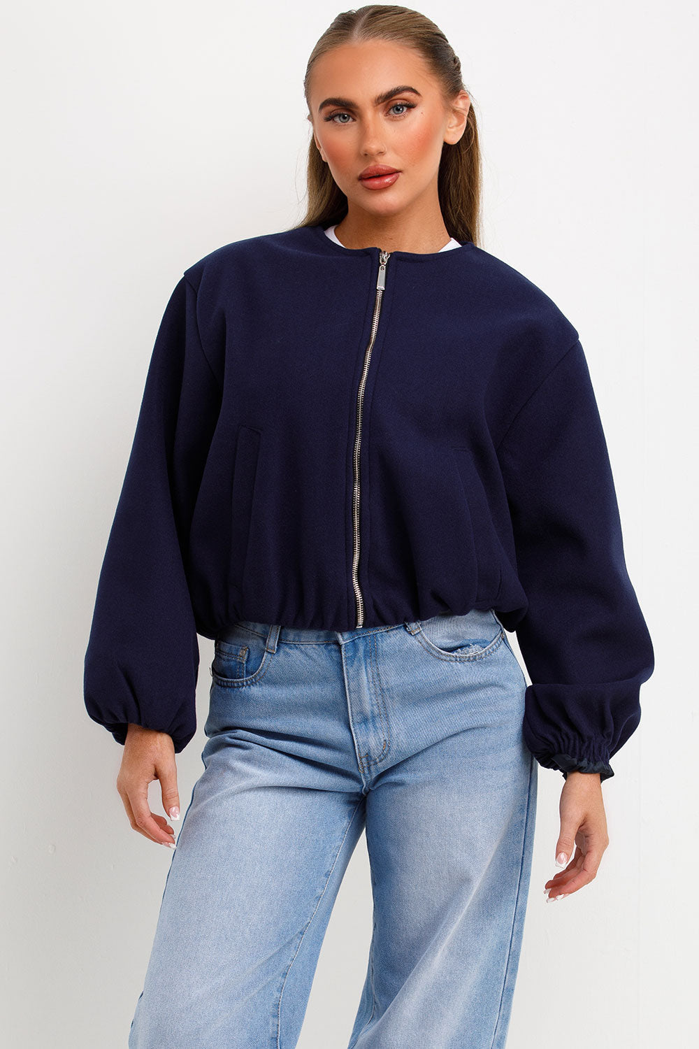 Soft Bomber Jacket Navy