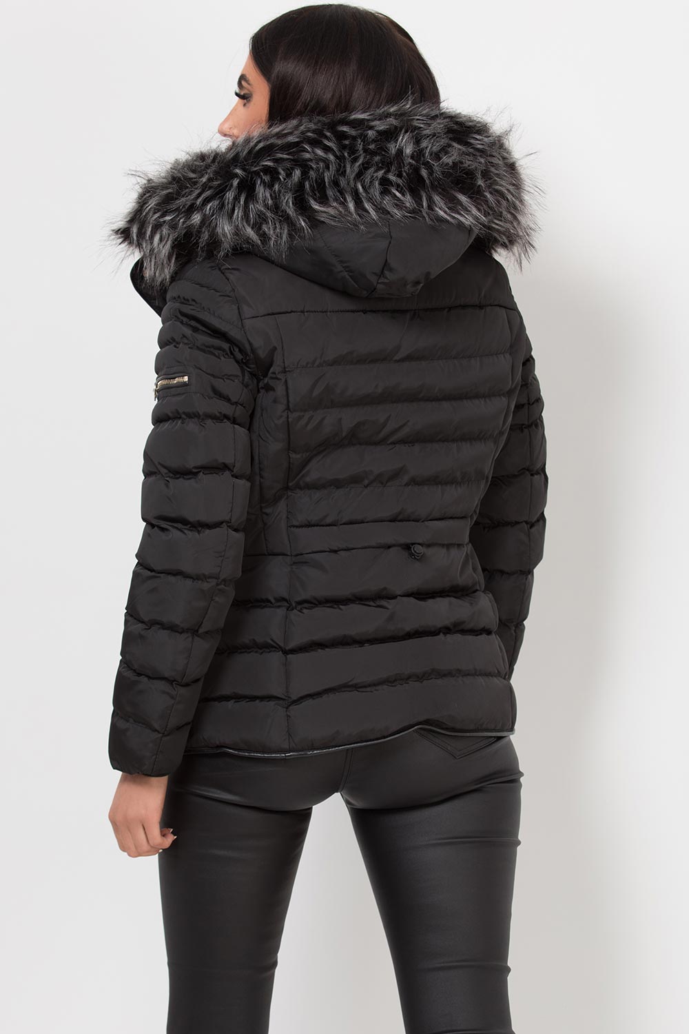 Hooded Puffer Jacket Black