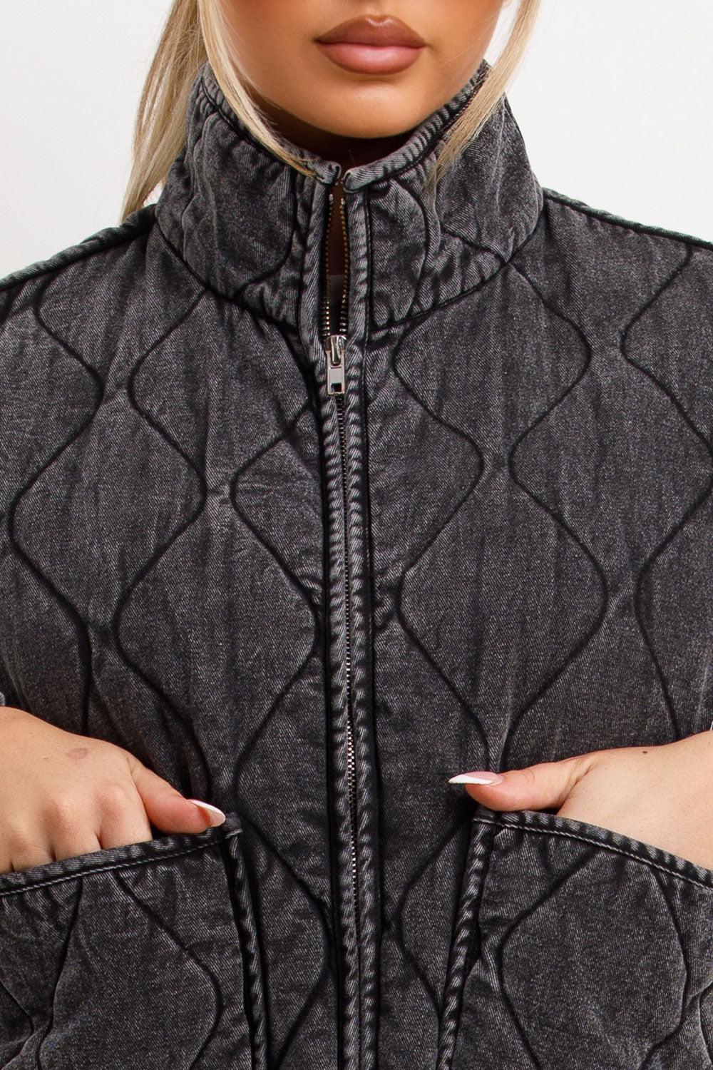 Padded Quilted Gilet With Adjustable Drawstring Hem