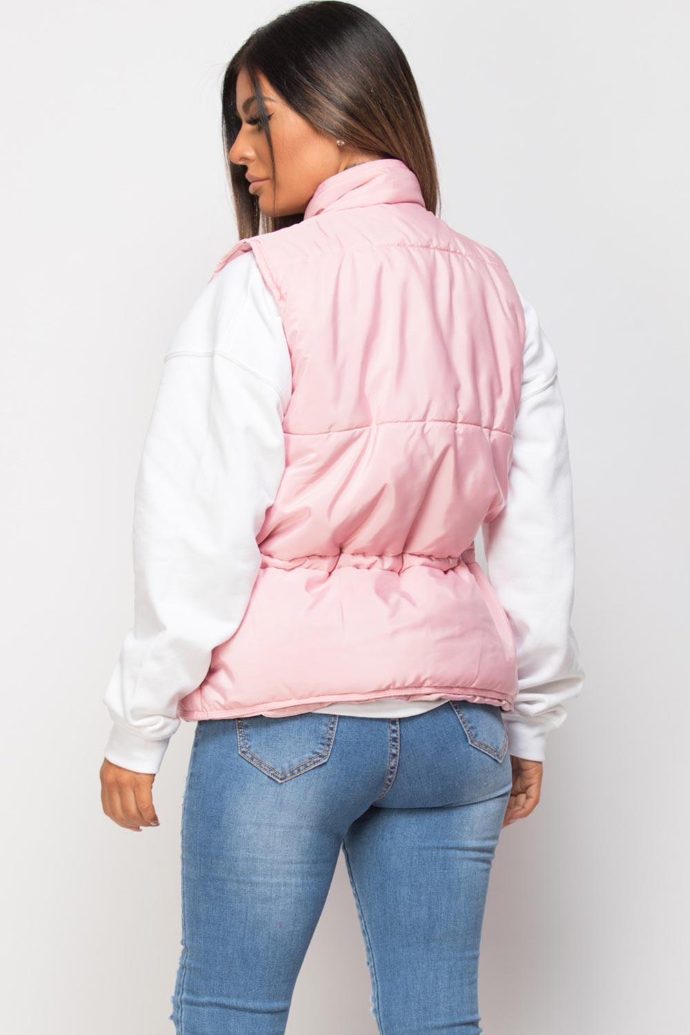 Gilet With Drawstring Waist Pink