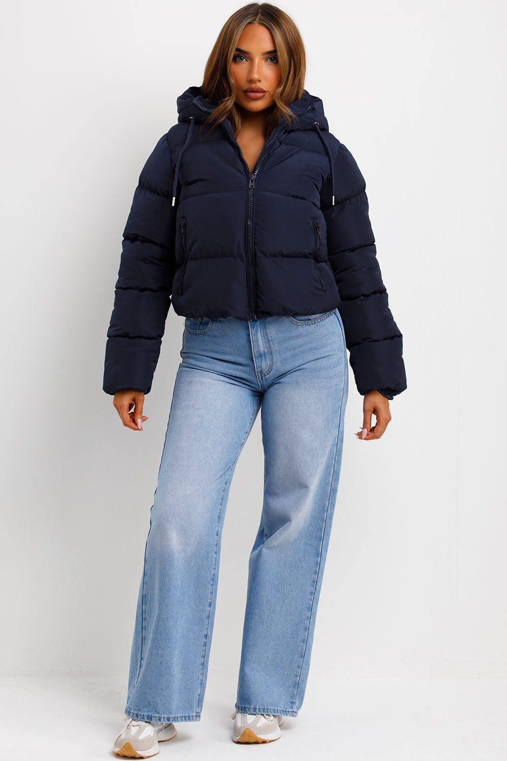 Navy Hooded Puffer Jacket